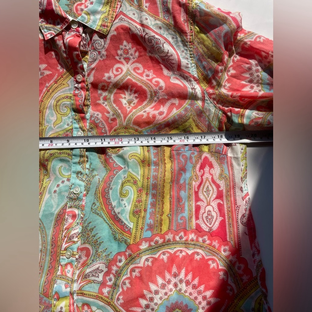 J. McLaughlin button down shirt Blouse in Paisley Garden Shirt medium - Picture 3 of 6